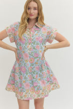 Load image into Gallery viewer, Dresses Blake | Light Blue Floral Short Sleeve Dress
