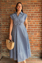 Load image into Gallery viewer, Dresses Remi | Navy Striped Midi Dress

