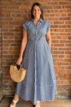 Load image into Gallery viewer, Dresses Remi | Navy Striped Midi Dress
