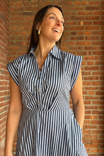 Load image into Gallery viewer, Dresses Remi | Navy Striped Midi Dress
