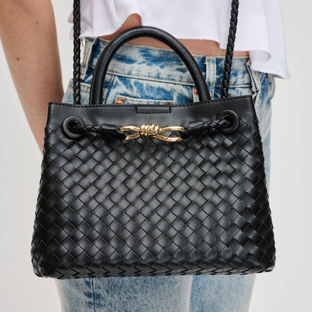 Blakely Woven Crossbody: Black