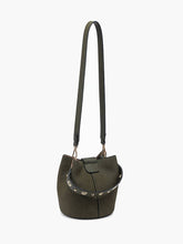 Load image into Gallery viewer, Green handbag with a strap on a white background
