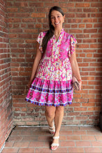 Load image into Gallery viewer, Dresses Anna | Flutter Sleeves Mixed Print V-neck Dress
