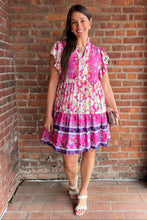 Load image into Gallery viewer, Dresses Anna | Flutter Sleeves Mixed Print V-neck Dress
