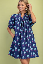 Load image into Gallery viewer, Dresses Sky | Navy Floral Print Mini Dress
