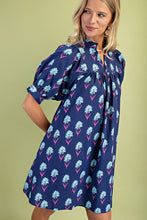 Load image into Gallery viewer, Dresses Sky | Navy Floral Print Mini Dress
