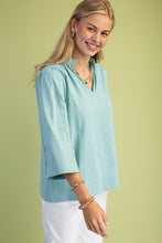 Load image into Gallery viewer, Tops Shannon | Seafoam Ruffled Neck Blouse
