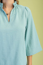 Load image into Gallery viewer, Tops Shannon | Seafoam Ruffled Neck Blouse
