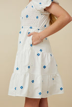 Load image into Gallery viewer, Youth Clothing Julia Dress | Girls Floral Embroidered Puff Sleeve Square Neck
