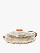 Load image into Gallery viewer, Bags Gloria Seagrass Crossbody w/ Vegan Leather Accents: Ivory
