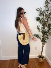 Load image into Gallery viewer, Bags Gloria Seagrass Crossbody w/ Vegan Leather Accents: Ivory
