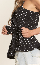 Load image into Gallery viewer, Tops Amelia | Classic Polka Dot Peplum Wrap Top
