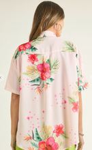 Load image into Gallery viewer, Tops Hibiscus Floral Print Button Down Top Blouse
