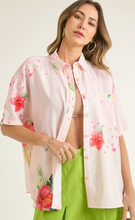 Load image into Gallery viewer, Tops Hibiscus Floral Print Button Down Top Blouse
