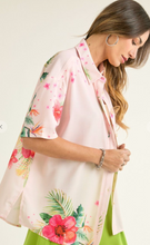 Load image into Gallery viewer, Tops Hibiscus Floral Print Button Down Top Blouse

