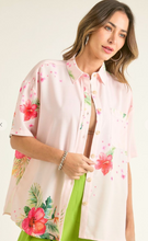 Load image into Gallery viewer, Tops Hibiscus Floral Print Button Down Top Blouse
