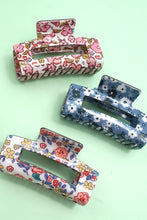 Load image into Gallery viewer, Accessories Jumbo Floral Rectangle Hair Claw Clips

