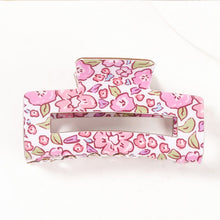 Load image into Gallery viewer, Accessories Pink Jumbo Floral Rectangle Hair Claw Clips
