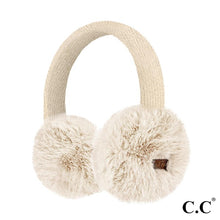 Load image into Gallery viewer, C.C Ear Muff Beige Faux Mink Fur Knitted Earmuffs | Assorted Colors
