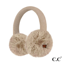 Load image into Gallery viewer, C.C Ear Muff Camel Faux Mink Fur Knitted Earmuffs | Assorted Colors
