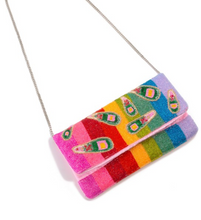 Load image into Gallery viewer, Bags Rainbow Champagne Bottle Beaded Handbag With Detachable Chain Strap
