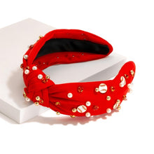 Load image into Gallery viewer, Baseball Accessories Baseball Knotted Headband | Red
