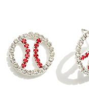 Load image into Gallery viewer, Baseball Jewelry Baseball Rhinestone Earrings | Stud
