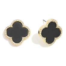 Load image into Gallery viewer, Jewelry Black Clover Stud Earrings
