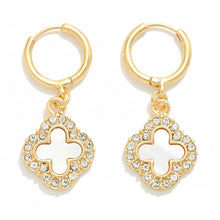 Load image into Gallery viewer, Jewelry Gold Clover Huggie Earrings
