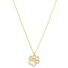 Load image into Gallery viewer, Jewelry Gold Paw Print Pendant Necklace
