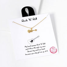 Load image into Gallery viewer, Jewelry Gold Rock N Roll Guitar | Gift Necklace
