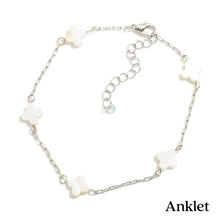 Load image into Gallery viewer, Jewelry Silver Clover Anklet
