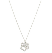 Load image into Gallery viewer, Jewelry Silver Paw Print Pendant Necklace
