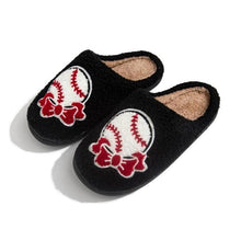 Load image into Gallery viewer, Winter Accessories S/M Slippers | Baseball Bow
