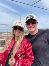 Load image into Gallery viewer, BASEBALL - Red on Black Stripe Vintage Hat
