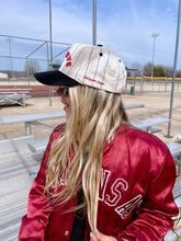 Load image into Gallery viewer, BASEBALL - Red on Black Stripe Vintage Hat
