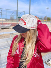 Load image into Gallery viewer, BASEBALL - Red on Black Stripe Vintage Hat
