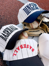 Load image into Gallery viewer, BASEBALL - Red on Black Stripe Vintage Hat
