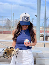 Load image into Gallery viewer, Dingers - Stripe Vintage Trucker Hat: Black
