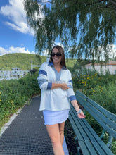 Load image into Gallery viewer, Sweatshirt White | Striped Colorblock Rugby
