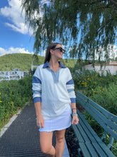 Load image into Gallery viewer, Sweatshirt White | Striped Colorblock Rugby
