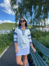 Load image into Gallery viewer, Sweatshirt White | Striped Colorblock Rugby
