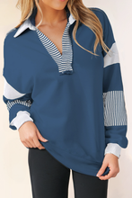Load image into Gallery viewer, Tops Striped Colorblock Rugby Sweatshirt
