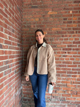 Load image into Gallery viewer, Coats &amp; Jackets Ashley Shacket with Gingham Trim | Taupe
