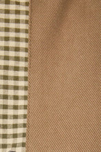 Load image into Gallery viewer, SHACKET WITH GINGHAM CONTRAST DETAILING: TAUPE-OLIVE GINGHAM / M
