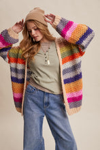 Load image into Gallery viewer, Sweater Chunky Striped Cardigan | CREAM
