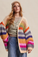 Load image into Gallery viewer, Sweater Chunky Striped Cardigan | CREAM
