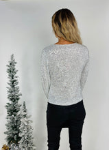 Load image into Gallery viewer, Tops Lets Party Sequin Top | Silver
