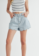 Load image into Gallery viewer, Bottoms Lillian | Scallop Denim Shorts
