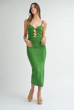 Load image into Gallery viewer, Dresses Aurora | Green Wooden Beaded Bodycon Midi Dress
